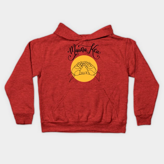 We Are Mauna Kea Hawaii Mountain Hand Sign Symbol Kids Hoodie by DoubleBrush